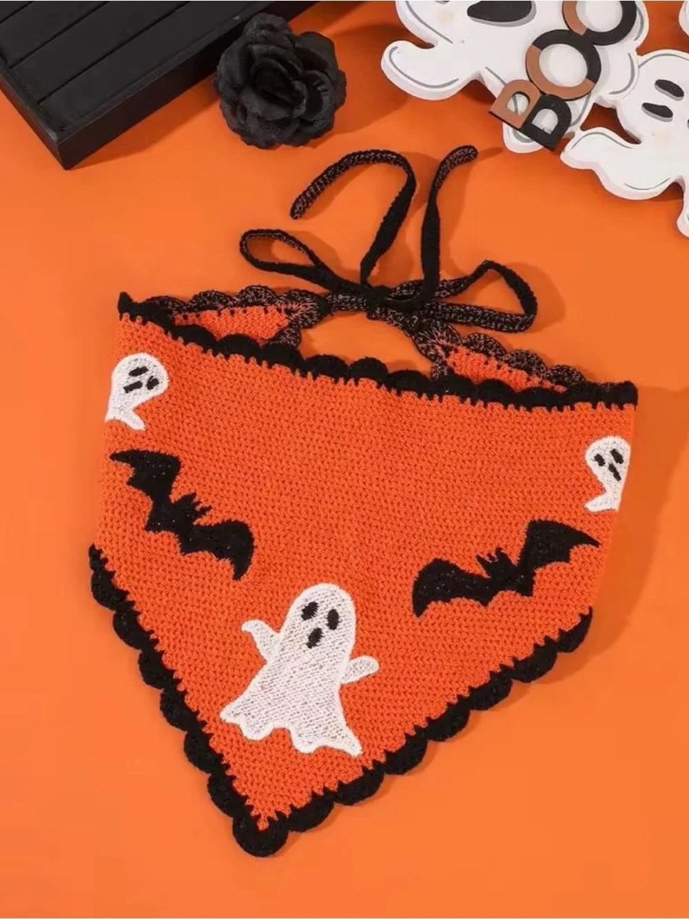 NWT ⚜️🖤⚜️ Piper K Ghost Crochet Head Scarf Bandana